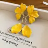 Pendientes de pétalos y hojas con goteo de aceite transfronterizos europeos y americanos, de estilo Ins a la moda, pendientes elegantes y exagerados con un diseño único, pendientes nicho