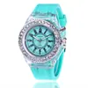 Relógio de pulso luminoso com strass LED, estilo Harajuku, tendência da moda coreana, para homens e mulheres, estudantes, casal, de gelatina, com ponteiro de quartzo