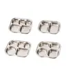 Plato dividido de acero inoxidable 304 exclusivo transfronterizo con tapa, lonchera estilo coreano y europeo, charola para cafetería escolar