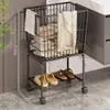 Cesta de Ropa Sucia, Cesto para Ropa Sucia, Carrito Móvil para Baño, Estante de Almacenamiento para Cambiarse de Ropa Junto al Lavabo, Cesta de Lavandería