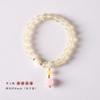 Pulsera Caifu de Calcedonia Amarilla Fresca Artística Estilo Hada Dulce Diseño de Nicho Femenino Colgante de Pieza de Raíz de Loto Pulsera Rosa
