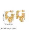 Brincos populares de celebridades da internet da Europa e dos Estados Unidos em ouro 18k aço inoxidável design de gotas de água líquidas senso de design não desbota brincos atacado