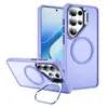 Funda para teléfono Samsung, magnética transparente mate, adecuada para S26, con soporte, cubierta protectora de teléfono estilo ins simple