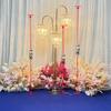 Nuevos accesorios de boda: candelabro de cristal galvanizado de estilo europeo con diseño de franja de hielo de cristal, adornos decorativos para bodas