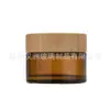 Venta al por mayor del fabricante Frascos para crema de bambú y madera 30g 50g Frascos de ámbar para crema Frascos de cáñamo Botellas rellenables Botellas rellenables para cosméticos