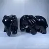 Adornos de jade negro obsidiana para protección del hogar, un par de elefantes para decoración de oficina, entrada de feng shui para sala de estar, regalo absorbente de agua y atractor de riqueza