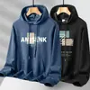 Sudadera con capucha de otoño para hombre talla grande, resistente, gruesa, holgada, adelgazante, oversize, chaqueta anti-pilling, top para estudiante