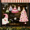 Decoraciones navideñas, Papá Noel, árbol de Navidad, copo de nieve, pegatinas electrostáticas para vidrio, decoraciones para escaparates, pegatinas de ventana de dibujos animados