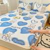 Sábana Ajustable de Algodón Cepillado Lavado Suave para la Piel Protector de Colchón Simple Simmons Cubrecama Juego de Tres Piezas