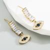 Pendientes transfronterizos de nuevo estilo INS creativos de ojos, acero de titanio chapado en oro, incrustados con diamantes de imitación, nicho avanzado, pendientes colgantes