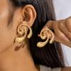 Joyería Transfronteriza Europea y Americana, Aretes Minimalistas Ins de Flor en Espiral, Aretes de Gancho Cruzados Creativos Únicos