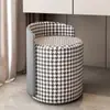 Banqueta de Maquiagem Nórdica para Uso Doméstico, Banqueta de Penteadeira, Acessório de Foto da Moda, Cadeira de Luxo Leve para Sala de Estar, Banqueta Redonda Baixa Simples para Manicure