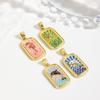 Elegante moda retro serie marina caballito de mar delfín gota de color colgante de collar de tarot joyería para mujer venta al por mayor