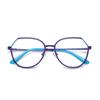 Gafas personalizadas con montura poligonal antiluz azul, estilo brasileño, color caramelo, de metal, para mujer, primavera 3034