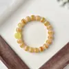 Pulseira Bodhi Tian de Linha Única Grelhada no Carvão para Homens e Mulheres, Macia Dupla Volta Bodhi Semente Contas de Buda Rosário Pulseira Atacado