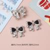 Doce Cool Preto Amor Pérola Arco Pingente de Prata DIY Brincos de Mão Colar Pulseira Acessórios Material Liga