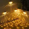 Lámpara de valla semicircular solar de 6 LED luz exterior e interior luz nocturna lámpara de jardín lámpara de pared lámpara para escalones escalera