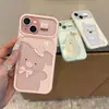 Funda linda de cerdo rosa West Highland de dibujos animados para Apple 17 Pro Max, Alta estética para niñas, 16 Ventana de visualización grande 15