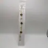 Tornozeleira de borboleta em aço titânio feminina europeia e americana moda tornozeleira de trevo de quatro folhas com duplo diamante tornozeleira de franja em aço inoxidável atacado