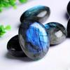 Pedra bruta de cristal natural Labrador Rock Palm Stone Oval Crystal Gem Play Stone