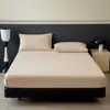 Lençol de berço de fleece Classe A Aconchegante Espessado Quente Cobertura de cama Cobertura total Antiderrapante Protetor de colchão Cor pura À prova de poeira Almofada de cama