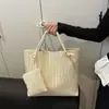 Bolso de Paja Grande de Alta Gama 2025 Nuevo Bolso de Hombro Retro para Mujer Ins Bolso Tote Versátil para Mujer