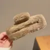 Presilha de Cabelo de Pelúcia Extra Grande Simples Versátil da Moda para Mulheres com Cabelo Grosso, Presilha de Garra Fofa para Coque na Parte de Trás da Cabeça, Presilha Tubarão