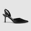 Sandalias de Tacón Alto Versátiles, Adelgazantes y Elegantes, con Punta Fina, Charol, Tira Trasera, Estilo Europeo y Americano, Comercio Exterior Transfronterizo para Mujer