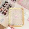 Álbum de Fotos de Hojas Sueltas de 6 Agujeros con Cierre de Cremallera, Cubierta Transparente tipo Abanico para Diario, Álbum Pequeño para Tarjetas, Almacenamiento de Pegatinas