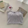 Camisola de lazo de primavera y verano para mujer, diseño con borde agárico y almohadilla en el pecho, top ajustado para chica sexy, ropa interior con espalda hermosa