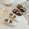 Zapatos Mary Jane de Cuero con Adorno de Encaje para Niñas 2026 Nueva Moda Versátil Casuales Planos Bordados Primavera y Otoño