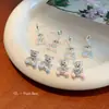 Pendientes de Oso de Zirconia Amor para Mujer Plata Aguja Verano Dulce Dibujos Animados Lindos Diseño de Nicho Pendientes de Estudiante de Gama Alta