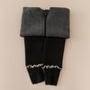 Leggings Gruesos Forrados de Polar para Niñas con Puños de Calcetín para Otoño e Invierno, Calcetines Apilados Tejidos, Medias de Nueve Puntos para Niños