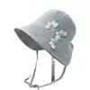 Nuevo Sombrero de Sol de Verano para Mujer Calidad Sombrero de Punto Dividido Patrón Bordado Lazo Sombrero de Pescador Sombrero de Cubo Sombrero de Playa