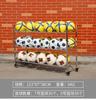Basquete cesta de armazenamento jardim de infância basquete armazenamento de basquete suporte de bola de basquete dupla fileira dobrável carrinho de bola de aço inoxidável móvel dobrável