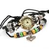Pulsera de reloj de cuero con cuentas nueva directa de fábrica, reloj con pulsera de PU vintage, joyería de exportación de comercio exterior al por mayor