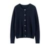 Novo Cardigan de Gola Redonda 100% Caxemira Pura Feminino Lã Amiga da Pele Twist Retrô Suéter Jacket Tricotado Solto