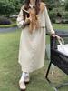 Vestido Camisa Estilo Roupa de Trabalho Huang Zheng para Mulheres 2025 Estilo Coreano Solto Elegante Casual Saia Longa 123Lz8391
