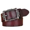 Cinturón Decorativo Ancho Vintage para Mujer Hecho de Piel de Vaca de Capa Superior Pura para Jeans, Cuero Genuino Versátil Moda Tendencia Personalidad