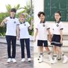Roupas Novas de Verão para Jardim de Infância, Ensino Fundamental I, Ensino Fundamental II, Ensino Médio, Algodão, Branco, Manga Curta, Esportes, Uniforme de Escola Primária, Conjunto de Duas Peças