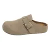 Pantuflas con Puntera Boken 2026 Nueva Llegada de Primavera Zapatos Birkenstock Suela Gruesa Media Pantufla Piel Suave Suela Suave Caña Baja Pantuflas Birkenstock para Mujer