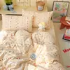 ¡Fresco y simple! Juego de ropa de cama de tres piezas 100% algodón Clase A para dormitorios estudiantiles, juego de cuatro piezas 100% algodón para dormitorios universitarios, incluyendo funda de edredón y sábana bajera