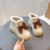 Zapatos de Piel para Niña Invierno 2025 Marca de Moda Nuevos Zapatos de Algodón Tipo Mocasín para Niños Zapatos de Algodón con Forro de Borrego para Niña Pequeña Suela Suave