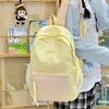 Mochila Feminina para Ensino Fundamental ins Nicho Estilo Coreano Mochila Color Block Acadêmico Grande Capacidade Mochila para Campus de Alunos do Ensino Médio