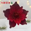 Decoraciones Navideñas Flores Artificiales Flores Navideñas Tela de Alta Gama Polvo Adhesivo Lentejuelas Flores de Magnolia Artificiales Flores Decorativas Navideñas