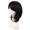 Cosplay de Anime Peluca Unisex Guapo para Hombre Cabello Mediano Largo Negro Anti-levantado Cabello Corto Hija Vampiro Mavis