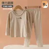 Conjunto de ropa de otoño para niñas, ropa interior de algodón sin costuras, camiseta y pantalones para niños pequeños y niños pequeños