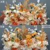 Arreglos Florales de Piso Grandes de Boda Estilo Nuevo, Decoraciones con Flores de Seda, Arreglos Florales de Eucalipto, Guía de Pasillo T-Stage Arte Floral de Boda
