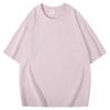 Camiseta lavada estilo retro americano pesada 220g masculina moda fio duplo Solo que nevou flocos de neve solta manga curta atacado