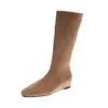 Botas Largas de Mujer para Aumentar la Altura 2026 Nuevas Botas de Tubo Recto Adelgazantes Retro Otoño/Invierno Botas Versátiles de Caña Alta para Montar